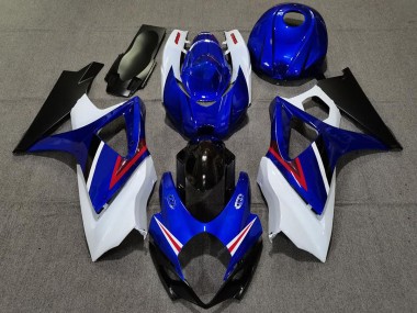 07-08 OEM Style Gloss Blue and White GSXR 1000 Fairings