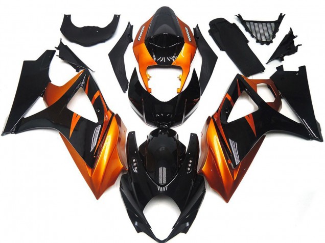 07-08 Orange and Gloss Black Style GSXR 1000 Fairings 07-08 Orange and Gloss Black Style GSXR 1000 Fairings