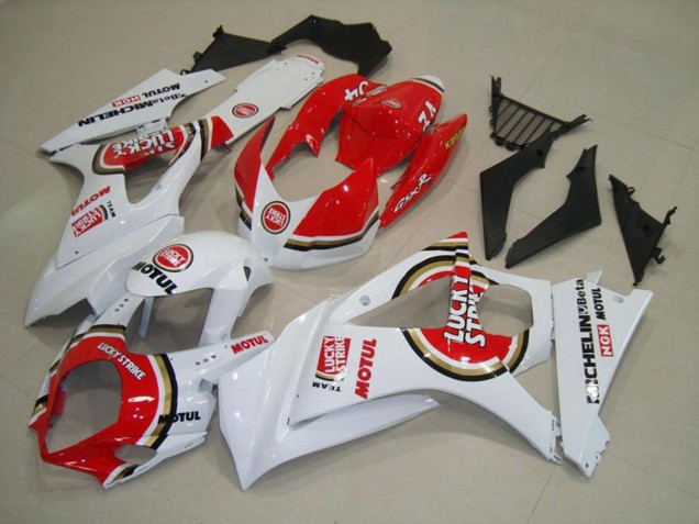 07-08 Red Lucky Strike GSXR 1000 Fairings 07-08 Red Lucky Strike GSXR 1000 Fairings