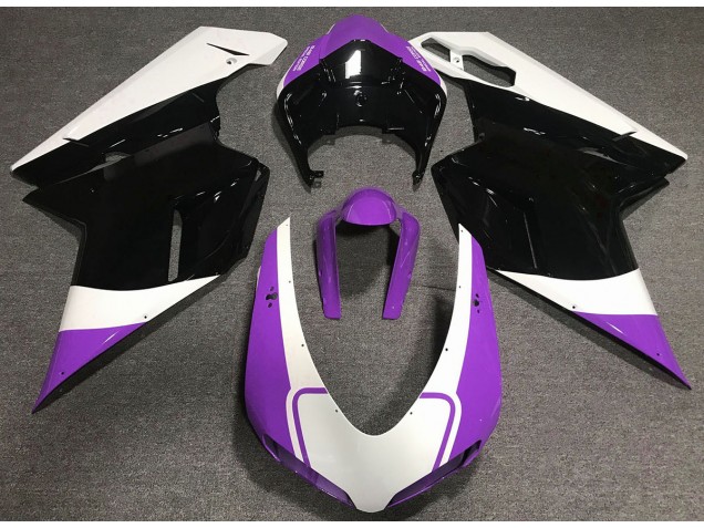 07-14 Gloss Purple White and Black Ducati 848 1098 1198 Fairings 07-14 Gloss Purple White and Black Ducati 848 1098 1198 Fairings