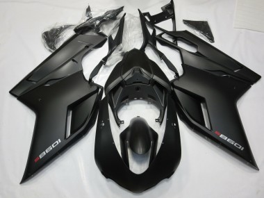 07-14 Matte Black with Red Ducati 848 1098 1198 Fairings