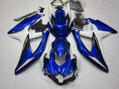 08-10 Blue Black and White GSXR 600-750 Fairings
