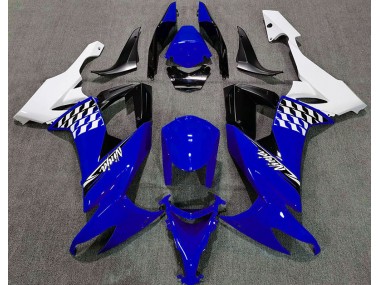 08-10 Gloss Blue and White ZX10R Fairings