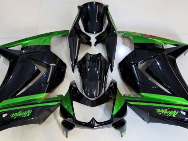 08-12 Gloss Black & Green Ninja 250 Fairings