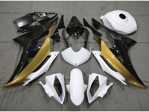 08-16 Custom Gold Black and White R6 Fairings 08-16 Custom Gold Black and White R6 Fairings