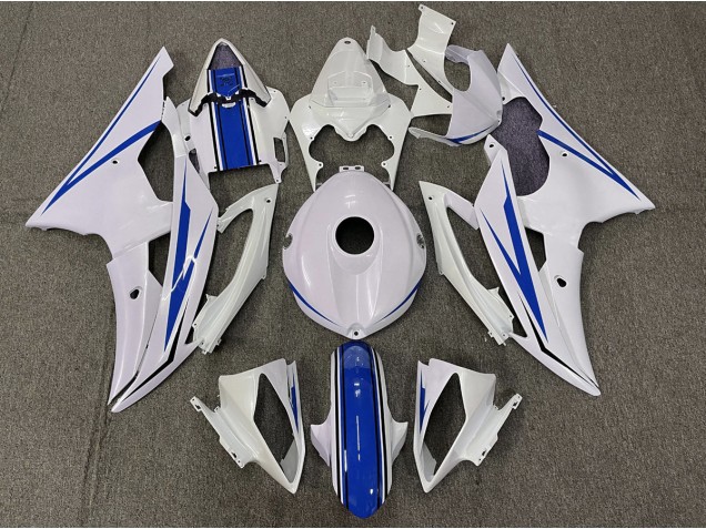 08-16 Gloss White and Blue R6 Fairings 08-16 Gloss White and Blue R6 Fairings
