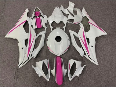 08-16 Gloss White and Pink R6 Fairings