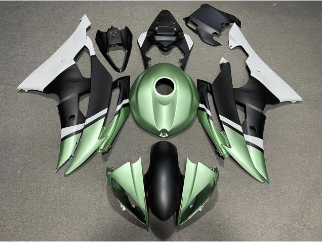 08-16 Matte Black and Green R6 Fairings 08-16 Matte Black and Green R6 Fairings