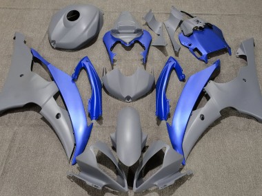 08-16 Matte Grey & Blue R6 Fairings