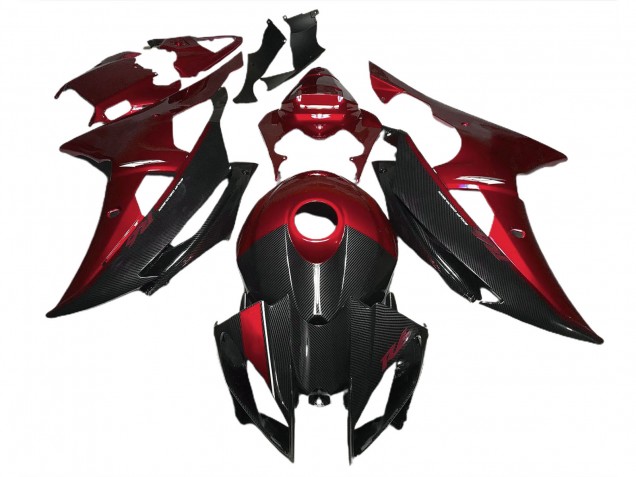 08-16 Red w Carbon Fiber Style R6 Fairings 08-16 Red w Carbon Fiber Style R6 Fairings