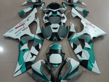 08-16 Seafoam Green Snow Camo R6 Fairings