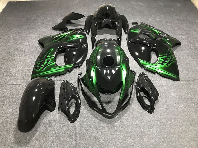 08-20 Gloss Black and Green GSXR 1300 Hayabusa Fairings 08-20 Gloss Black and Green GSXR 1300 Hayabusa Fairings