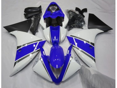 09-11 Gloss White and Blue R1 Fairings