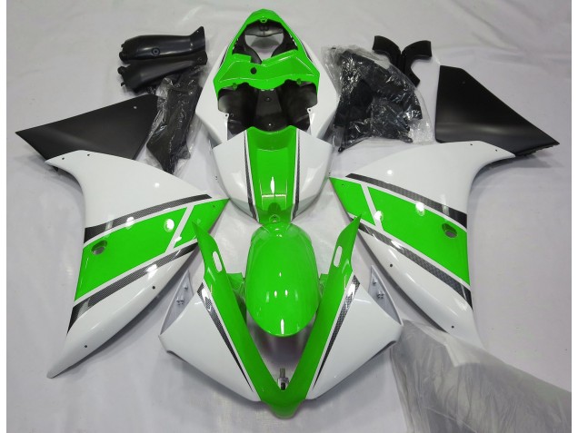 09-11 Gloss White and Green R1 Fairings 09-11 Gloss White and Green R1 Fairings