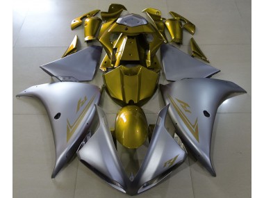 09-11 Matte Silver & Gold R1 Fairings