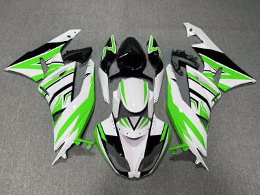 09-12 Green White and Black Zag ZX6R Fairings