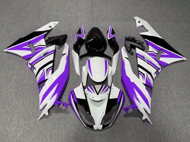 09-12 Purple White and Black Zag ZX6R Fairings
