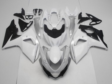 09-16 Gloss White and Silver GSXR 1000 Fairings