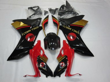 11-12 KM Red Black and Gold CBR600F Fairings