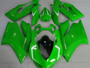 11-14 Gloss Green & White Ducati 1199 Fairings