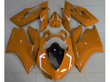 11-14 Gloss Orange & White Ducati 1199 Fairings