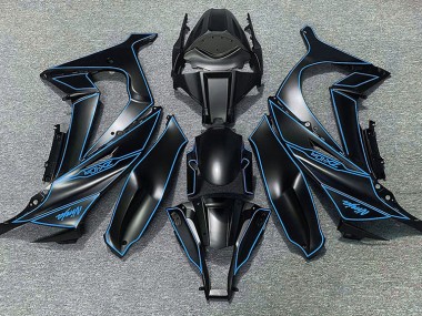 11-15 Matte Black & Blue Lining ZX10R Fairings