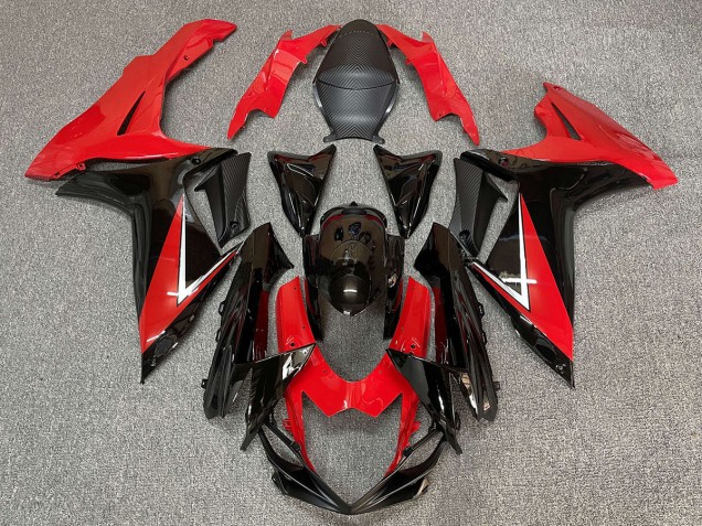 11-24 Deep Red and Gloss Black GSXR 600-750 Fairings