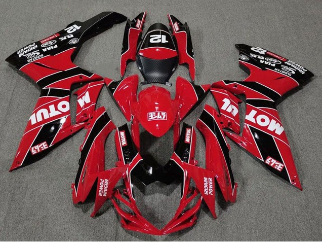 11-24 Gloss Red and Black Motul GSXR 600-750 Fairings 11-24 Gloss Red and Black Motul GSXR 600-750 Fairings