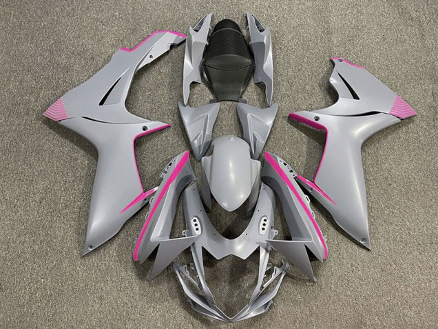 11-24 Matte Nardo Grey & Pink Accents GSXR 600-750 Fairings 11-24 Matte Nardo Grey & Pink Accents GSXR 600-750 Fairings