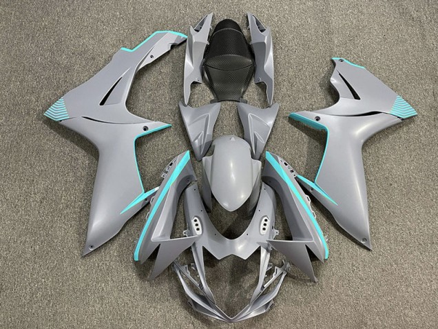 11-24 Matte Nardo Grey & Teal Accents GSXR 600-750 Fairings 11-24 Matte Nardo Grey & Teal Accents GSXR 600-750 Fairings