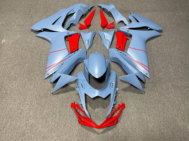 11-24 Matte Sky Blue & Red GSXR 600-750 Fairings 11-24 Matte Sky Blue & Red GSXR 600-750 Fairings