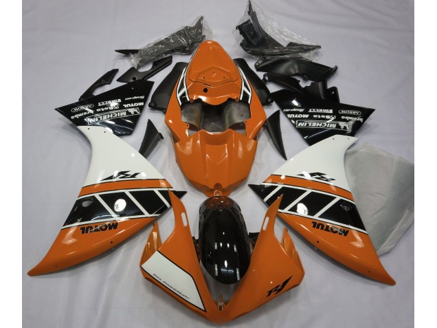 12-14 Gloss Orange White and Black R1 Fairings 12-14 Gloss Orange White and Black R1 Fairings