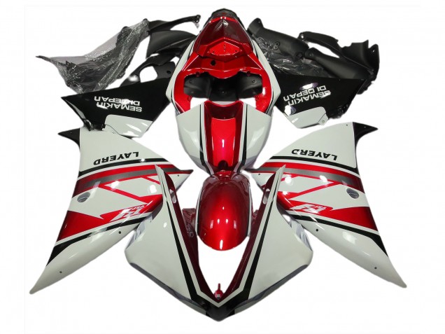 12-14 Gloss White and Red R1 Fairings 12-14 Gloss White and Red R1 Fairings
