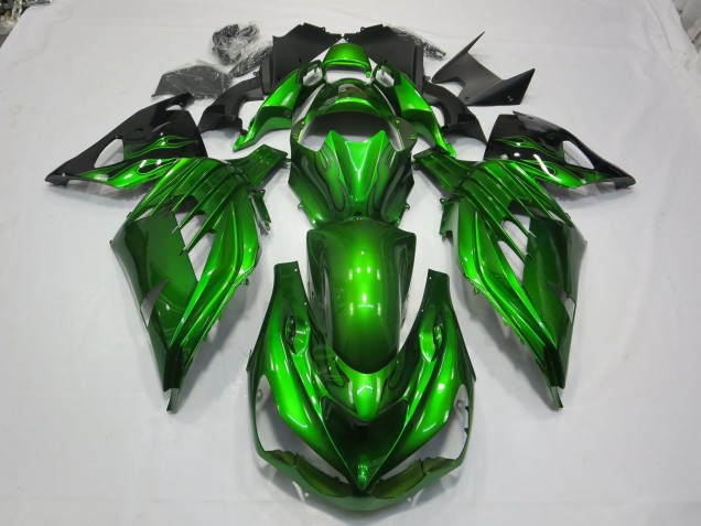 12-21 Green Black ZX14R Fairings