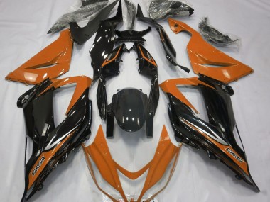 13-18 Black and Orange ZX6R Fairings