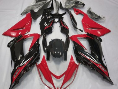 13-18 Black and Red ZX6R Fairings