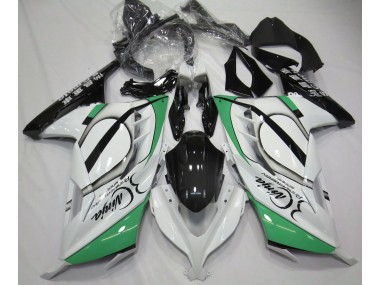13-18 Gloss White and Green Ninja 300 Fairings
