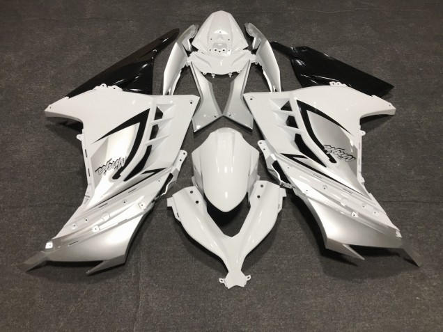 13-18 Gloss White and Silver Ninja 300 Fairings 13-18 Gloss White and Silver Ninja 300 Fairings