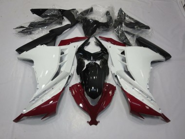 13-18 Maroon and White Ninja 300 Fairings