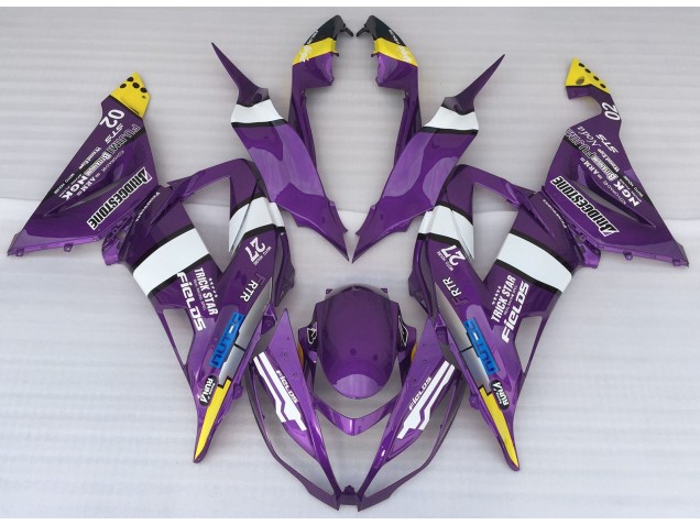 13-18 Purple Logo Style ZX6R Fairings 13-18 Purple Logo Style ZX6R Fairings