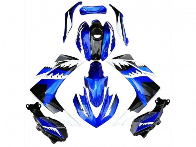 15-18 White Blue and Black Shark R3 Fairings 15-18 White Blue and Black Shark R3 Fairings