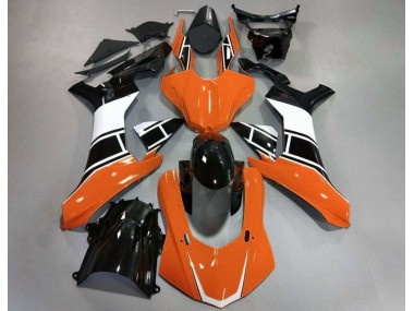 15-19 Gloss Orange White and Black R1 Fairings