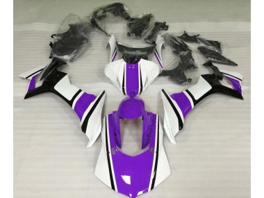 15-19 Gloss White Purple and Black R1 Fairings