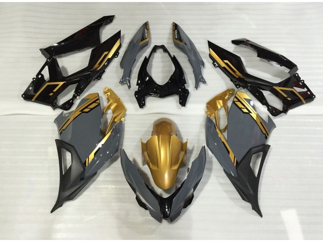 18-23 Nardo Grey and Gold Ninja 400 Fairings 18-23 Nardo Grey and Gold Ninja 400 Fairings