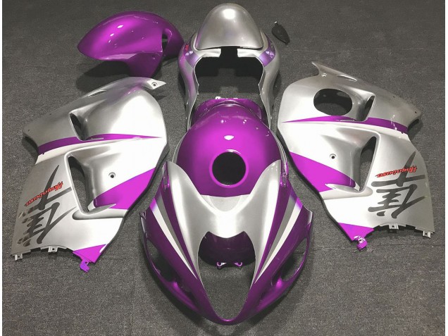 97-07 Gloss Pink and Silver GSXR 1300 Hayabusa Fairings 97-07 Gloss Pink and Silver GSXR 1300 Hayabusa Fairings