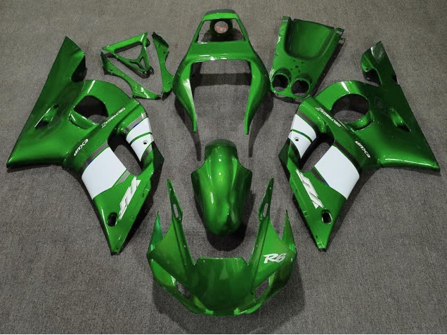 98-02 Deep Green & White R6 Fairings 98-02 Deep Green & White R6 Fairings