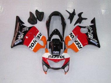 99-00 Repsol Red Orange and Black CBR600 F4 Fairings